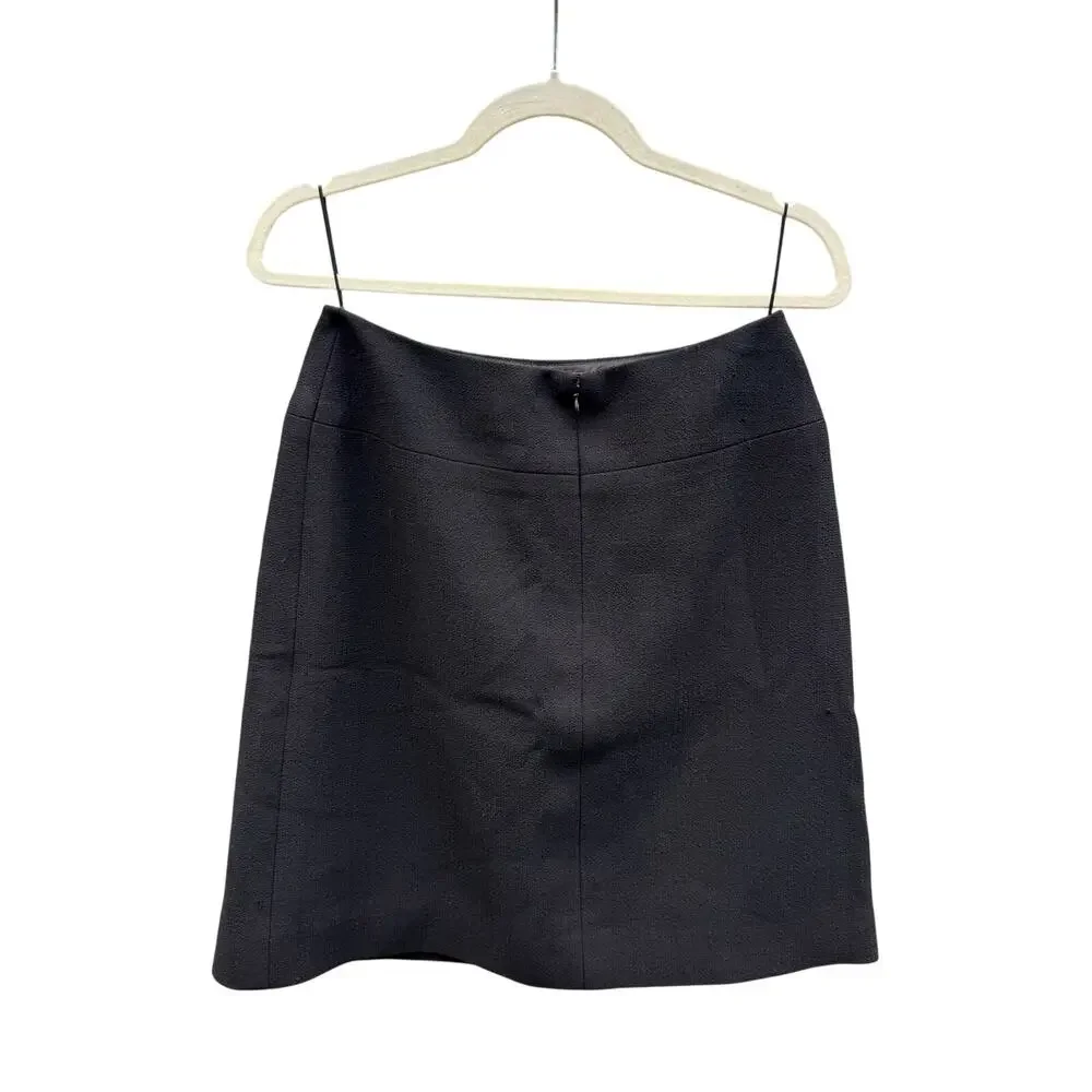 Vintage CHANEL BOUTIQUE Black Wool A-Line Mini Skirt Fall 1997 Collection 40 6 8